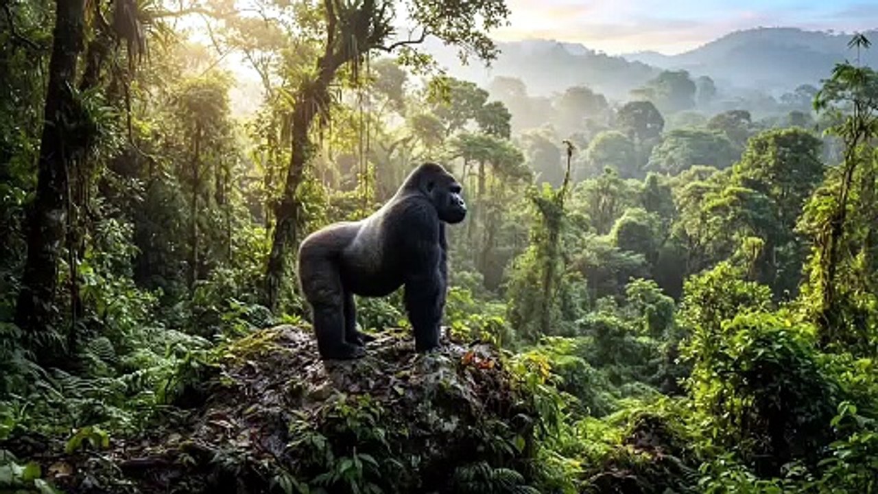 🦍 Gorilla vs 🦖 Dinosaur | Epic Jungle Battle!