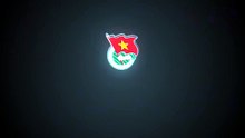 Logo Đoàn TNCS Hồ Chí Minh nhấp nháy hiện đại trên nền đen