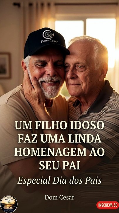 Um Filho Idoso Faz uma  Homenagem ao Seu Pai.