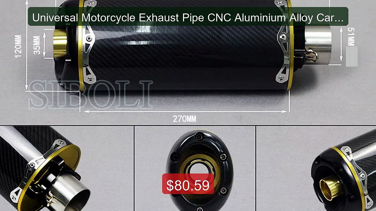 Universal Motorcycle Exhaust Pipe CNC Aluminium Alloy Carbon ... -- Amazing Value 2026 | Must Have!