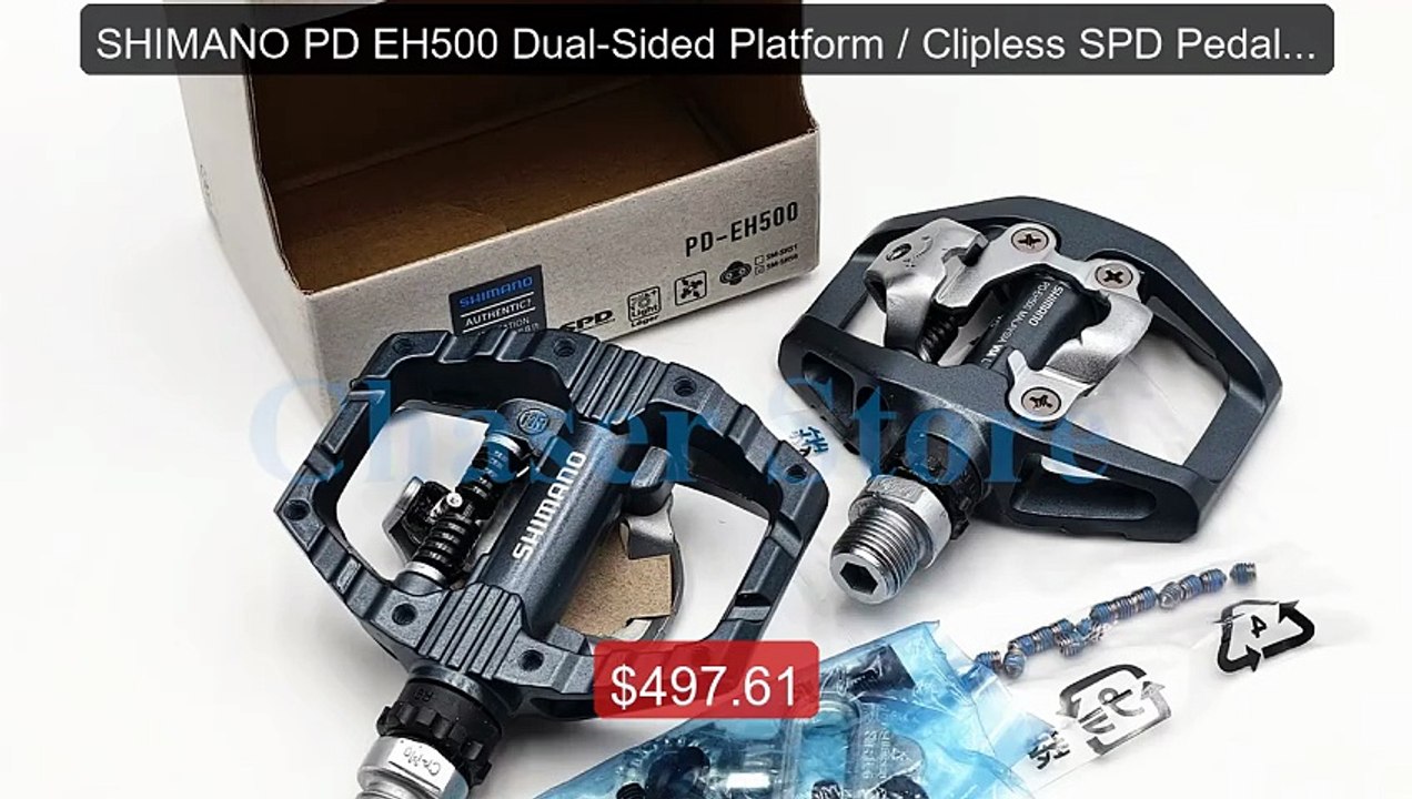 SHIMANO PD EH500 Dual-Sided Platform / Clipless SPD Pedals wi... -- Amazing Value 2026 | Must Have!