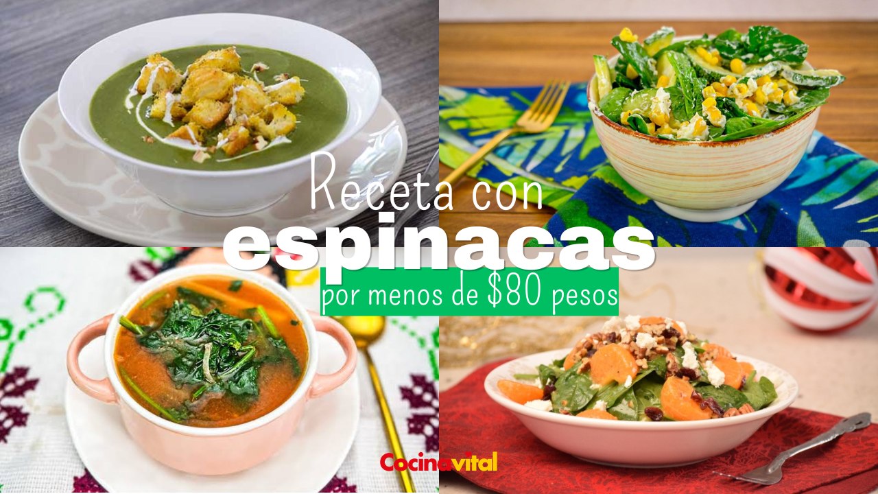 4 recetas con espinacas por menos de 80 pesos