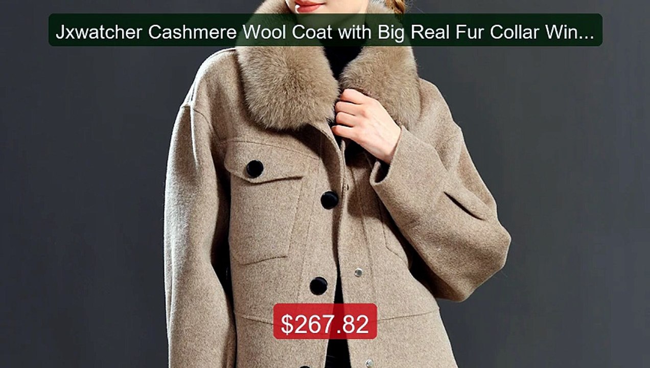 Jxwatcher Cashmere Wool Coat with Big Real Fur Collar Winter ... -- Amazing Value 2026 | Must Have!