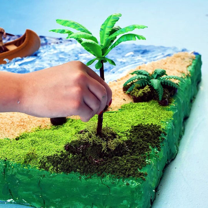 Crafting a sea village on a Styrofoam 🌊⛵