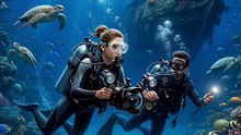 Beautiful couple underwater swimming and loving New latest unbelievable history of movies