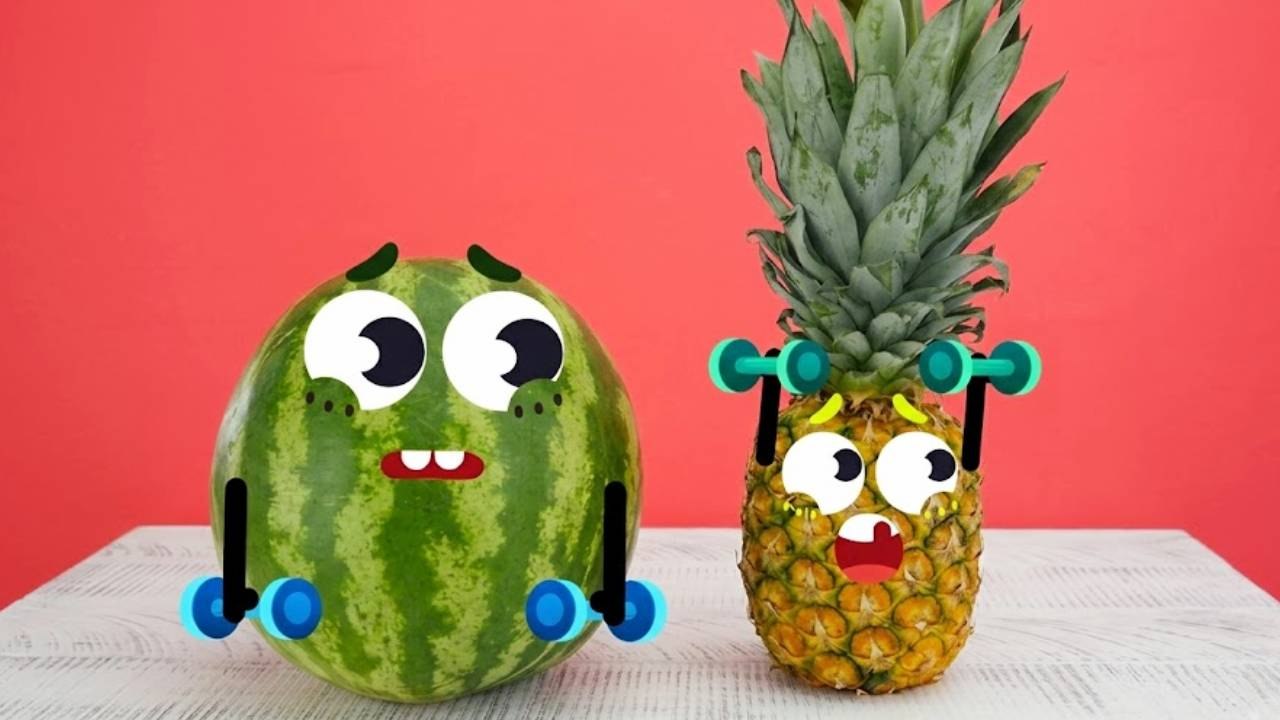Fruit Fitness Challenge: Watermelon vs Pineapple in Action
