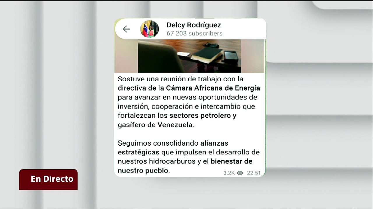Pdta. Delcy Rodríguez sostuvo reunión con Cámara Africana de Energía para impulsar las inversiones
