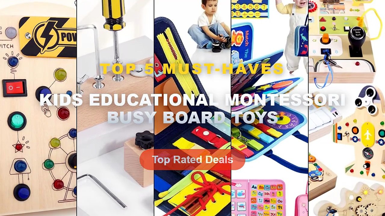 Kids Educational Montessori Busy Board Toys: To...
