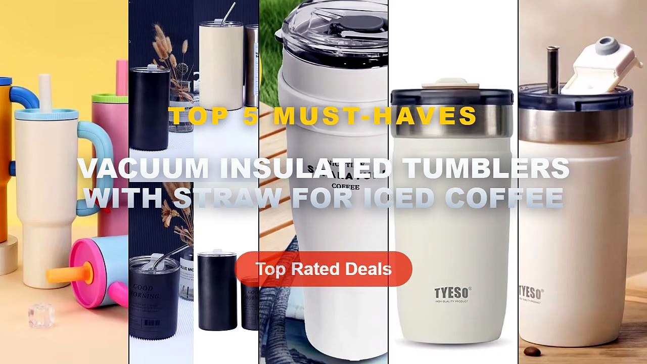 Top 5 Best Vacuum Insulated Tumblers With Straw For Iced Coffee (Must Have!) - A 304 Stainless Steel Iced Americano Coff...