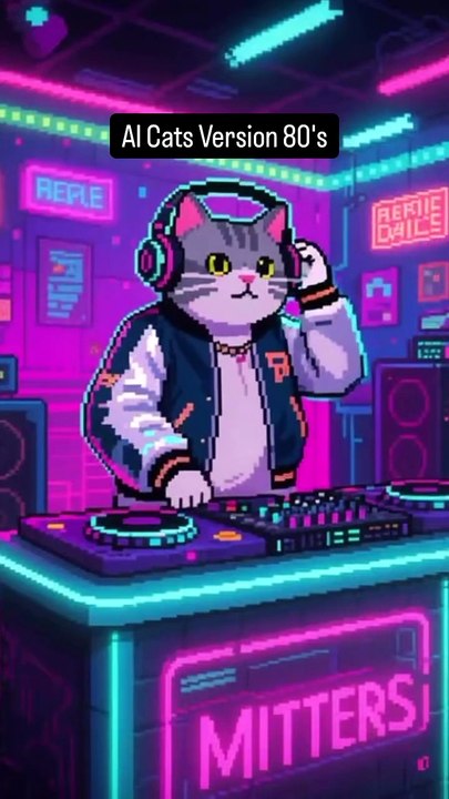 AI Cats version années 1980. 😹 #cats_of_instagram #80svintage #80snostalgia #pixelart.mp4