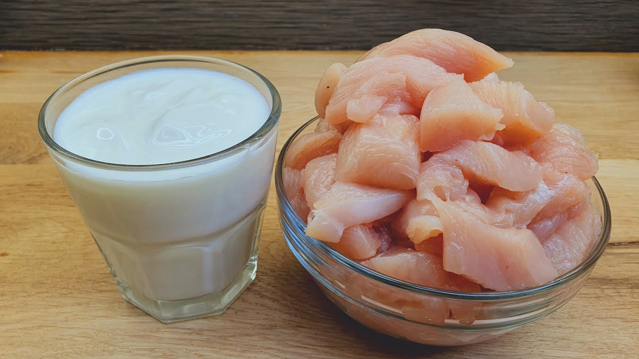 Leckeres und einfaches Rezept für Joghurtkuchen mit Hähnchenfilet, Kinder werden es lieben