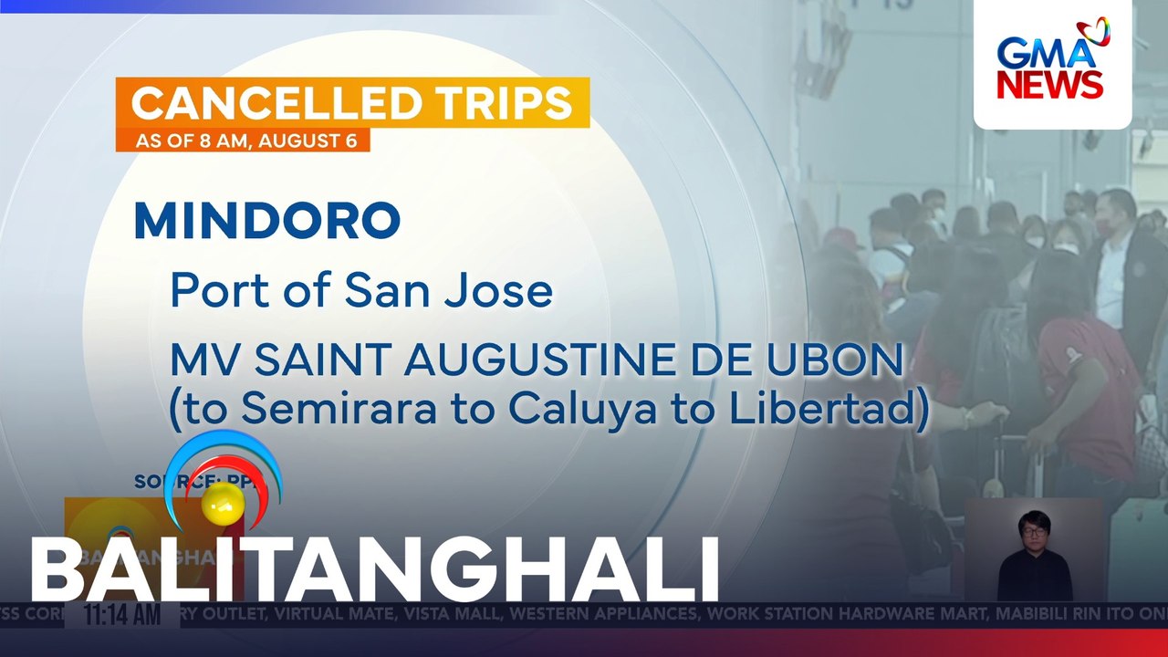 Cancelled trips (as of 8 AM, August 6) | Balitanghali