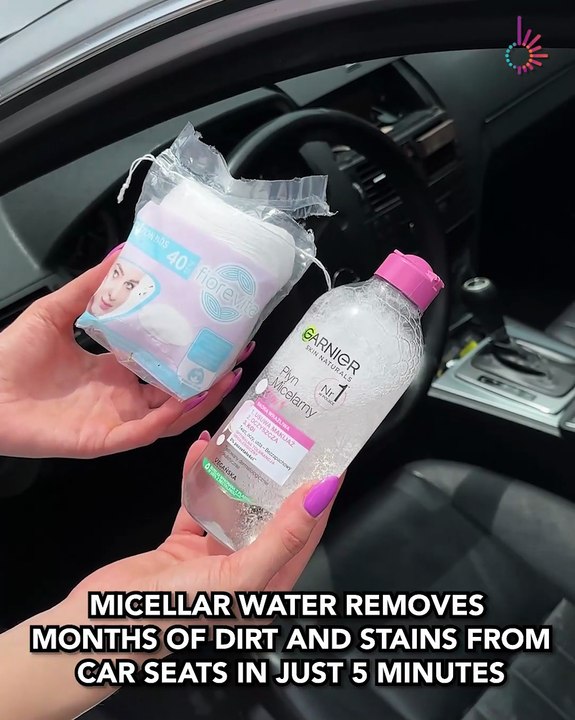 Micellar water tip for spotless car seats! ✨🙌