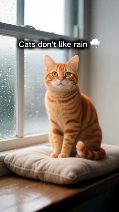 Cats don't like rain 🌧️.mp4