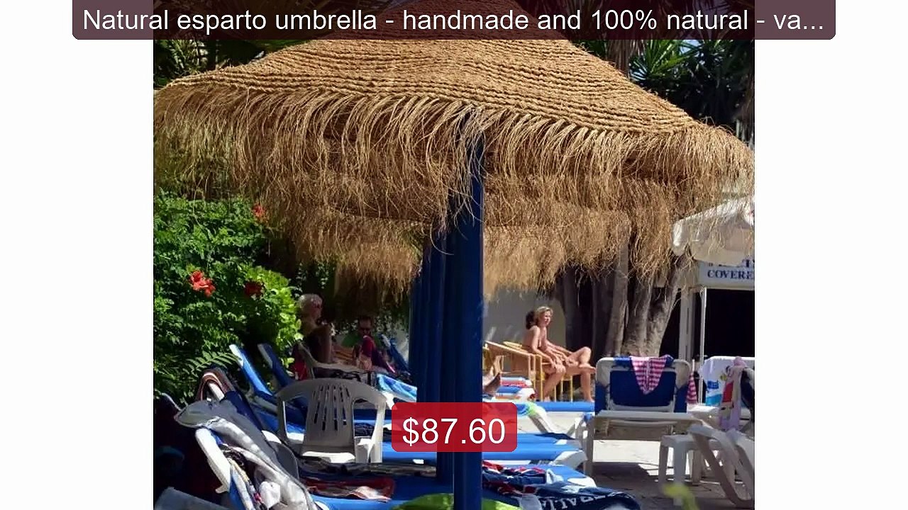 Natural esparto umbrella - handmade and 100% na...
