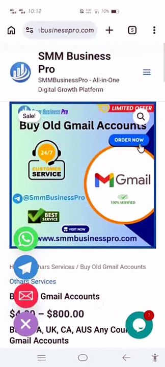Gmail 97 Sites to Buy old Gmail Accounts- Gmail Selling