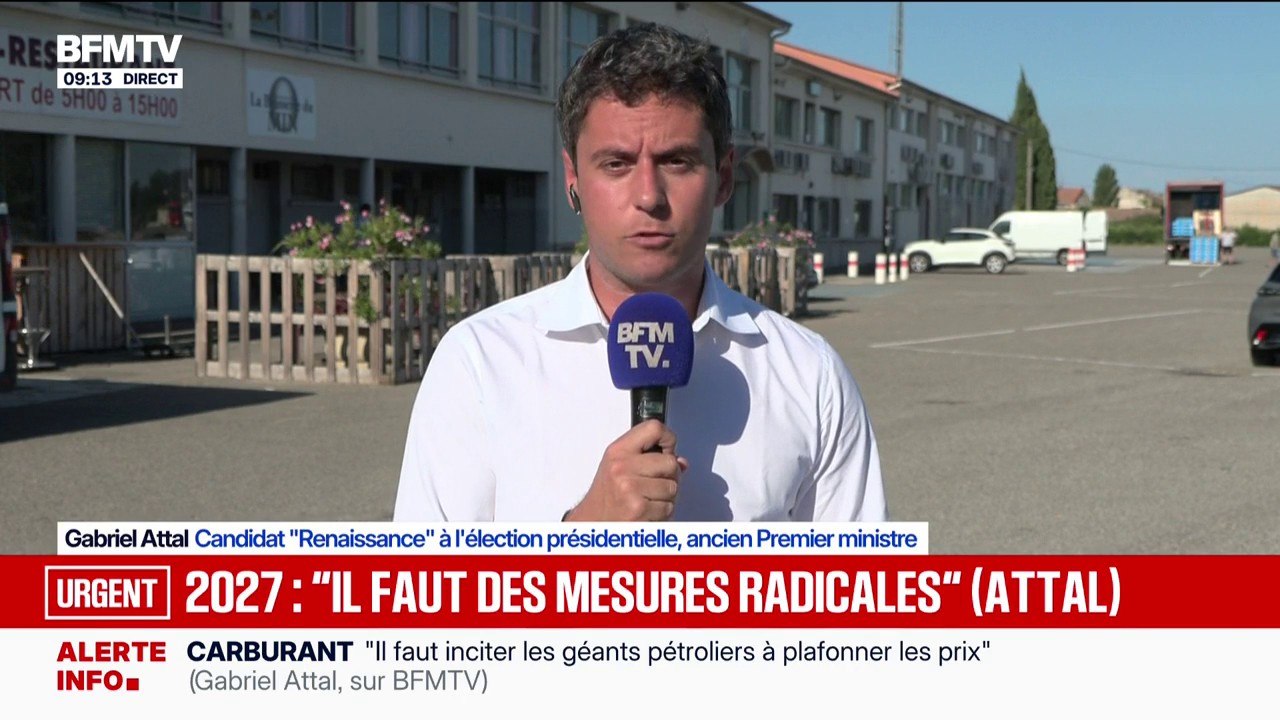 Présidentielle: "Début 2027, pour empêcher le risque d'un second tour entre LFI et le RN qui serait catastrophique pour le pays, il faudra probablement se rassembler", déclare Gabriel Attal