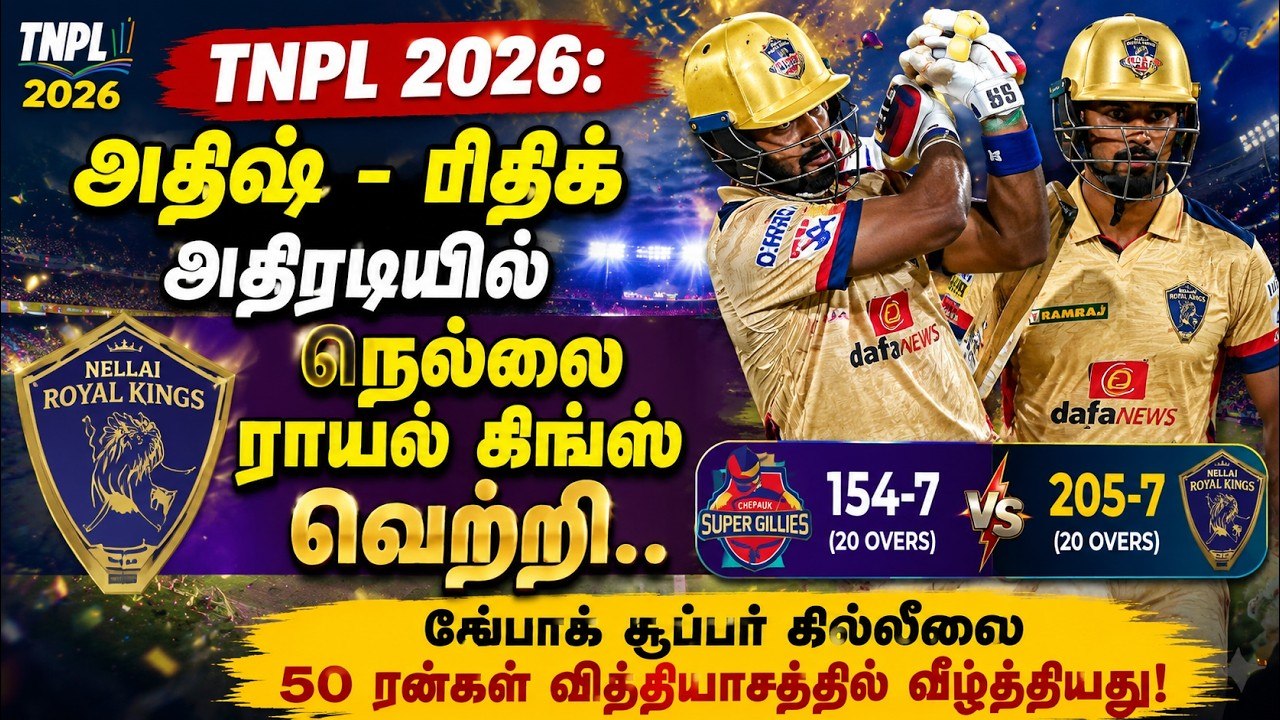 TNPL 2026: அதிஷ் - ரிதிக் அதிரடியில் நெல்லை ராய...