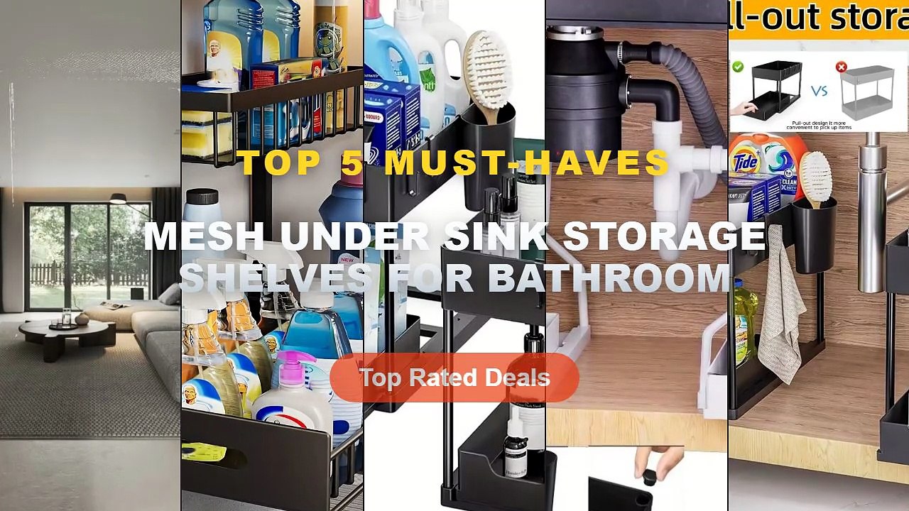 Ultimate Guide to the Best Mesh Under Sink Storage Shelves For Bathroom - 2 Tier Pull Out Under Sink Organizer, Storage ...