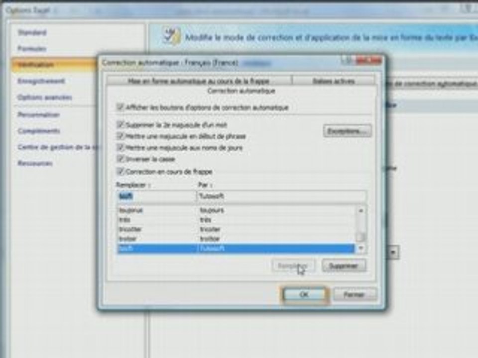 Saisie semi automatique avec Excel 2007