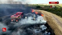 Edirne'de anız yangını köyleri alarma geçirdi