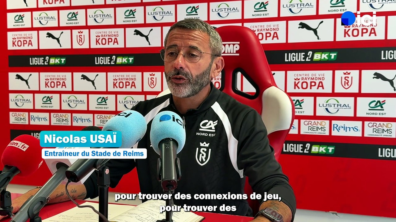 L'entraîneur du  Stade de Reims, Nicolas Usaï, avant Clermont - Reims