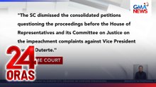 Consolidated petitions na kumuwestyon sa impeachment proceedings ng Kamara vs VP Duterte, ibinasura ng Supreme Court | 24 Oras