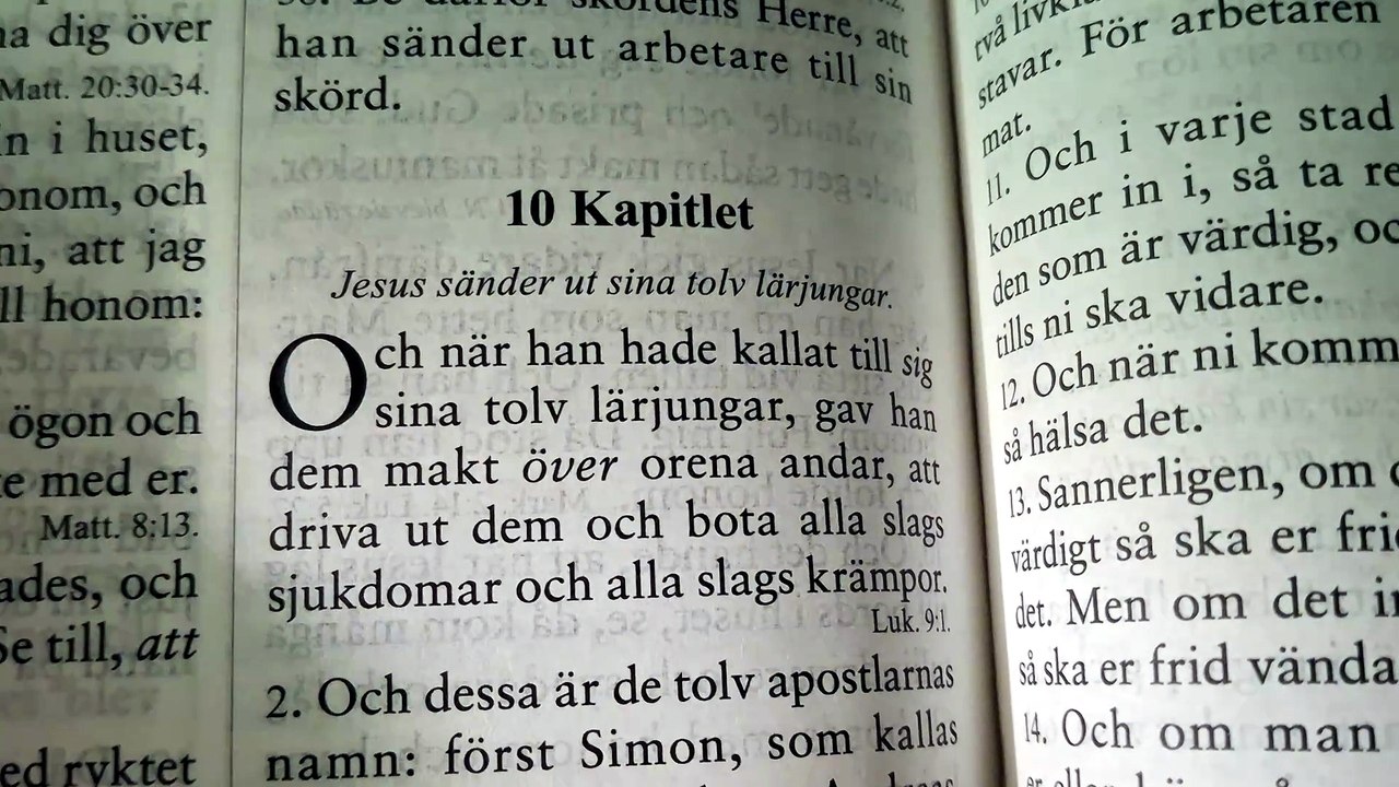 Matteus Evangelium Kapitel 10. Örebro 5 Aug. 2026