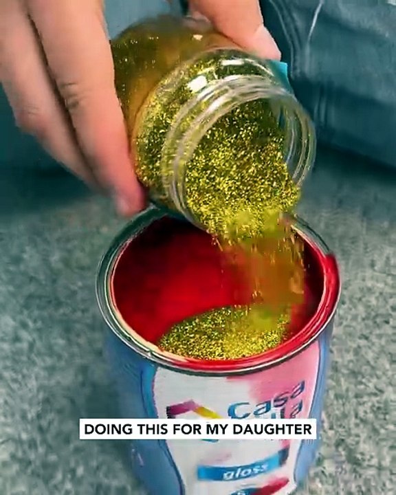 Make your own shiny paint using glitter🖌️✨
