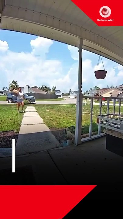 Amazon driver caught on video flinging customer’s package