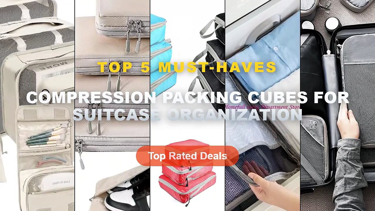 Best Compression Packing Cubes For Suitcase Organization on AliExpress | Review - HITL 6PCS Compressed Packing Cubes Set...