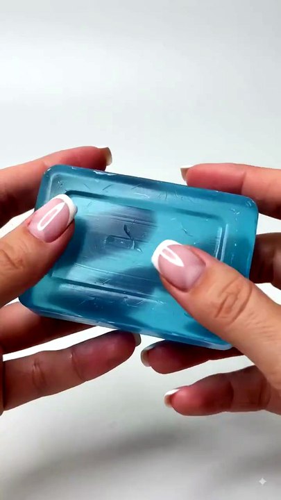 Blue soap crushing