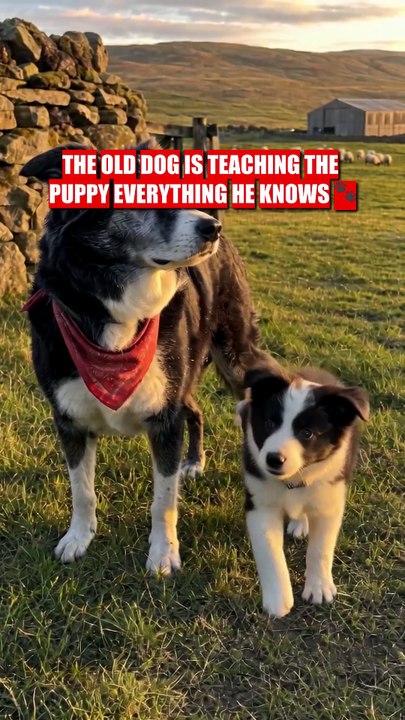 This Old Sheepdog Is Training His Replacement… 🥹❤️