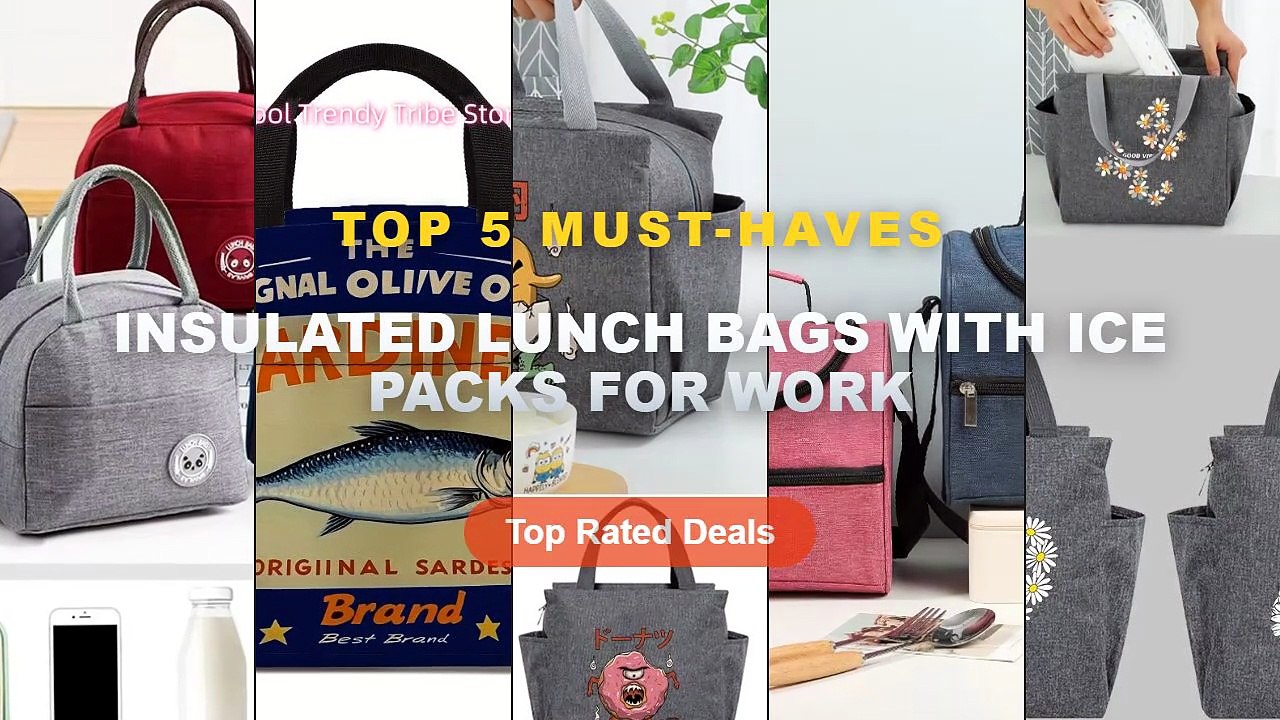Insulated Lunch Bags With Ice Packs For Work: T...