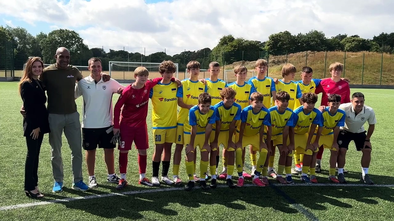 FC Kharkiv Under-15s football team play Leeds United juniors