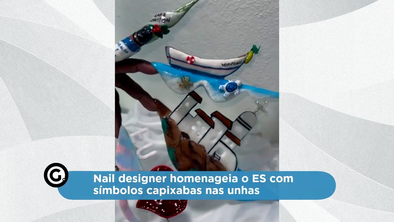 Nail designer homenageia o ES com símbolos capixabas nas unhas