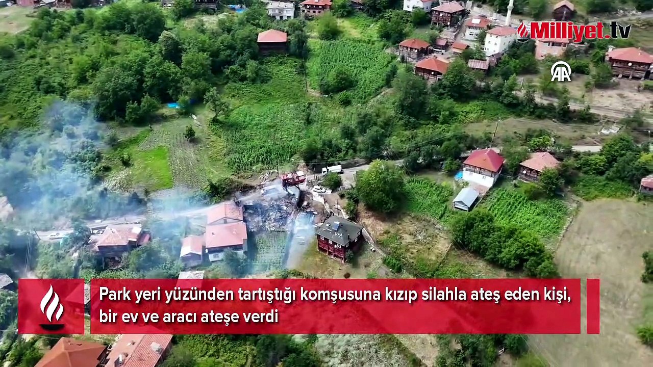 Köyde park yeri kavgası! Komşusunu öldürüp evini ve aracını ateşe verdi