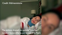 Minnie Driver recounts 'really bad' car crash in Paris with a neck brace