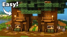 2-Player Tree House Base in Survival Minecraft [Tutorial]