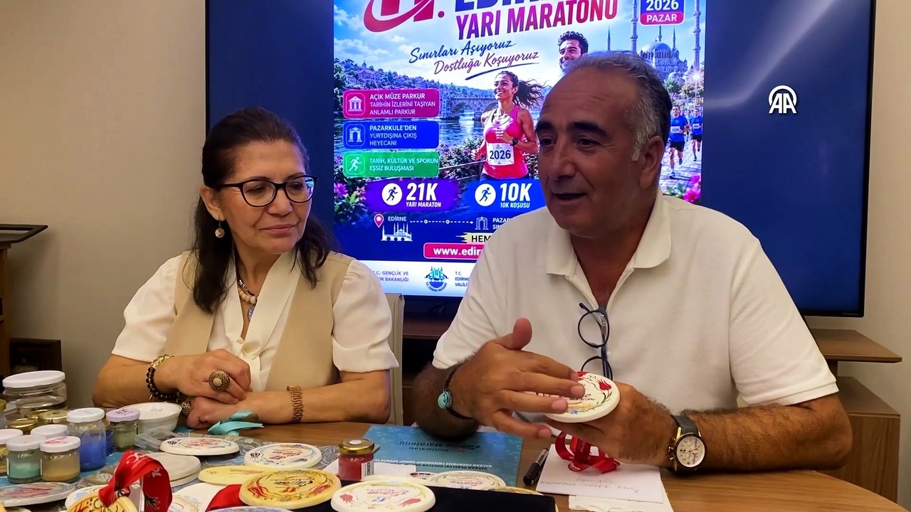 Edirne Maratonu'nun madalyalarında "çini sanatı" | Ajansspor | AA