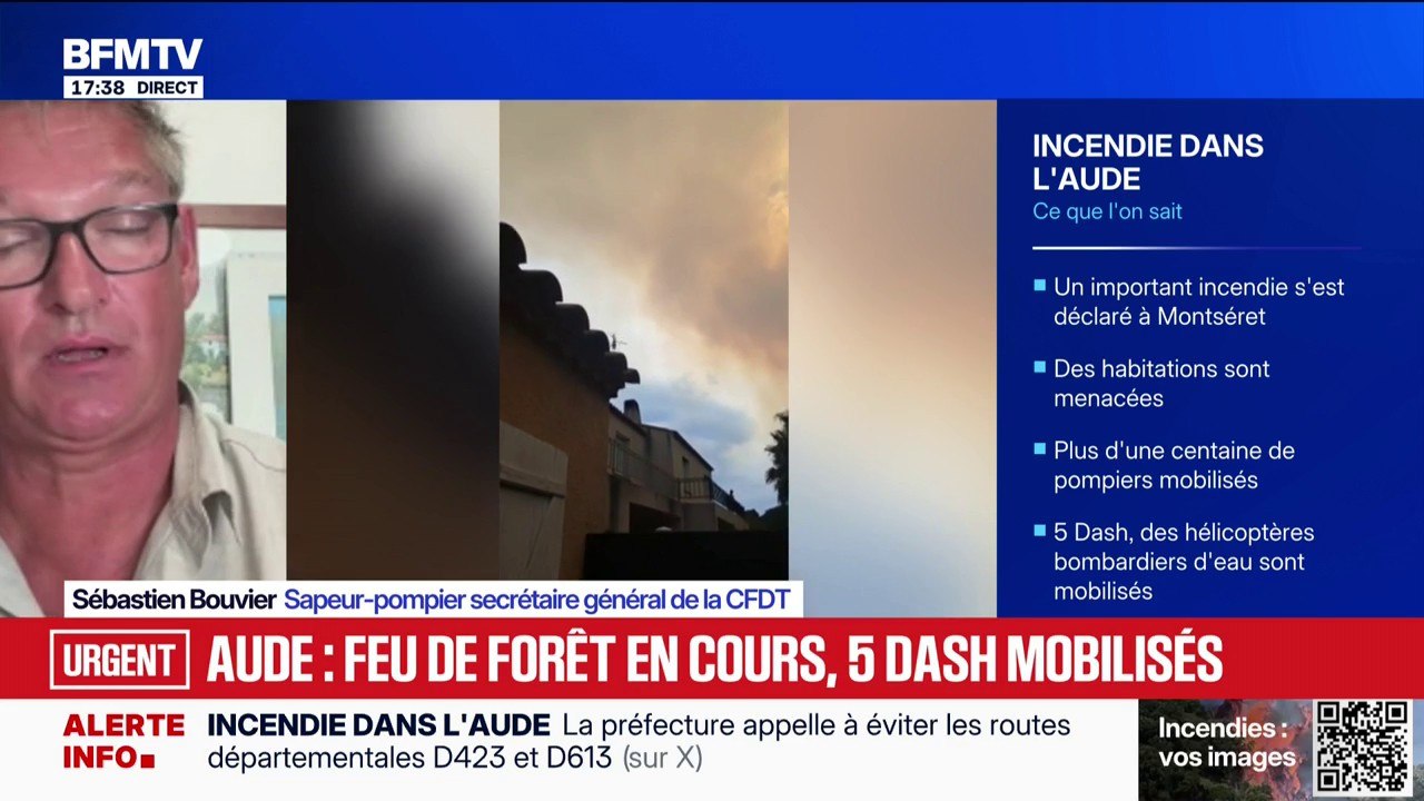 Incendie dans l'Aude: "C'est une situation très compliquée", déclare Sébastien Bouvier, secrétaire général de la CFDT