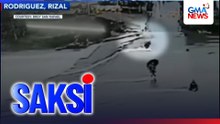 Senior citizen na inanod ng malakas na agos sa spillway, sinagip | Saksi
