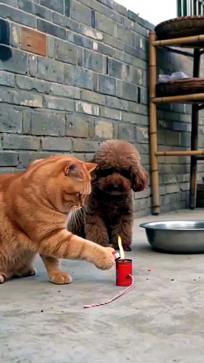 Jab billi khud patakha jalaye to yehi hota hai! Pura prank kharab ho gaya 😂. Agar video achi lagi to like aur follow zaroor karein!  #funny #cats #shorts #pets #rumble