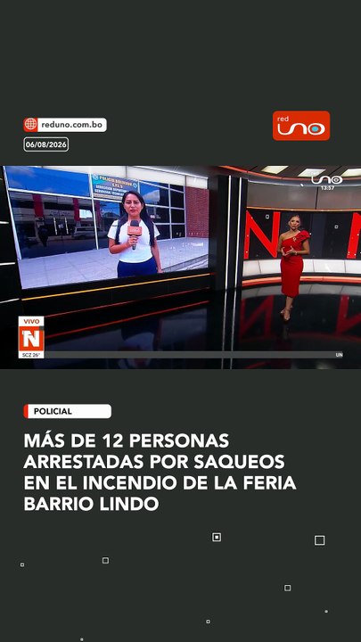 #Policial l Más de 12 personas fueron arrestadas por su presunta participación en saqueos registrados durante el incendio en la Feria Barrio Lindo.
