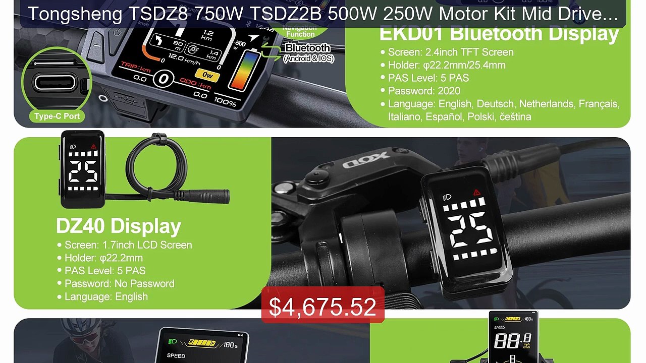 Tongsheng TSDZ8 750W TSDZ2B 500W 250W Motor Kit Mid Drive T... -- Top Pick 2026 | Unbeatable Price!