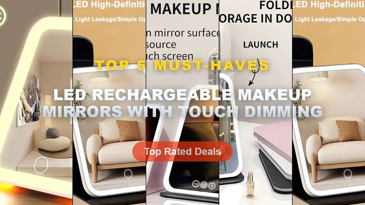 Best LED Rechargeable Makeup Mirrors With Touch Dimming on AliExpress | Review - LED Makeup Mirror with Leather 3 Colors...