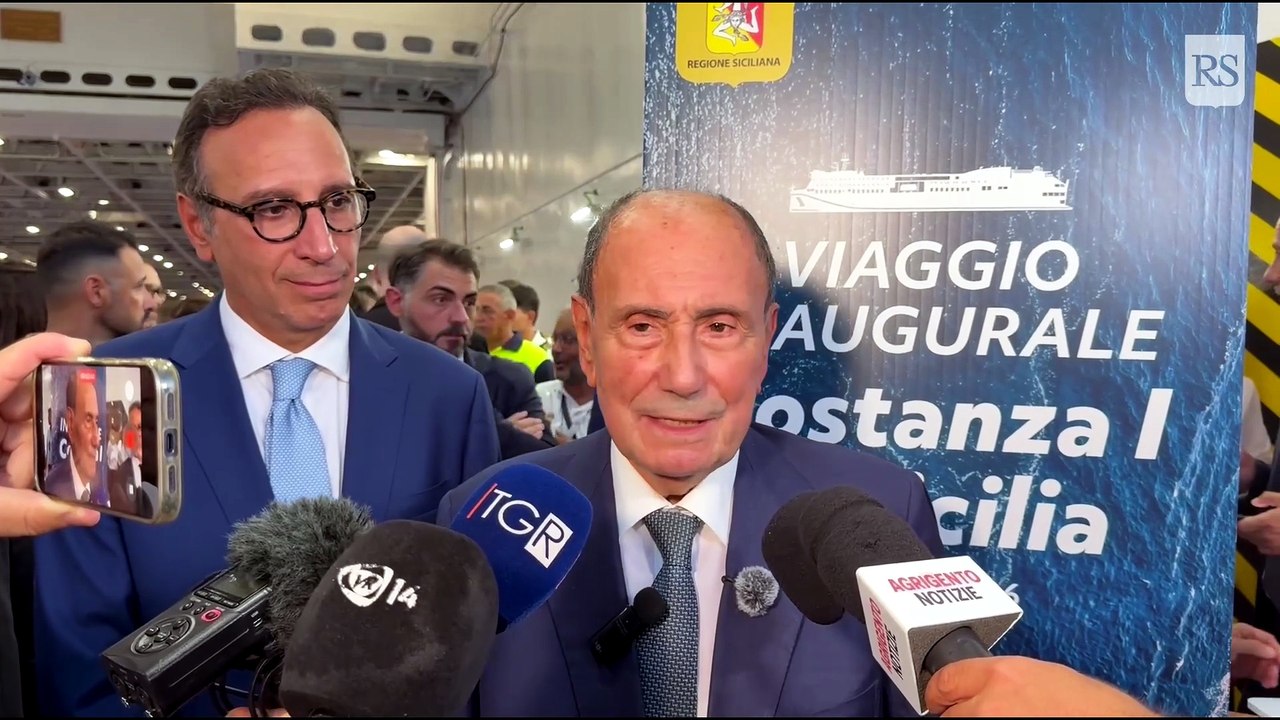 Schifani al varo del traghetto Costanza I