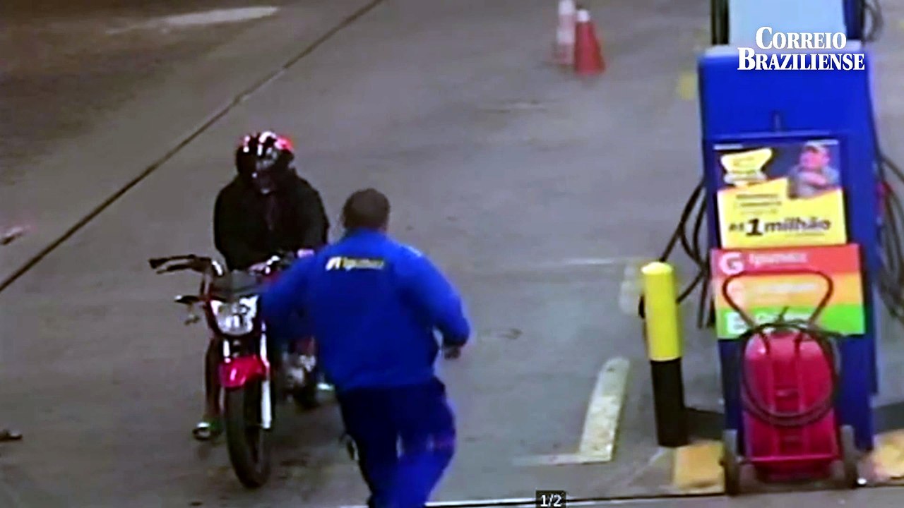 Dupla de assaltantes escorrega na gasolina durante roubo em Ceilândia