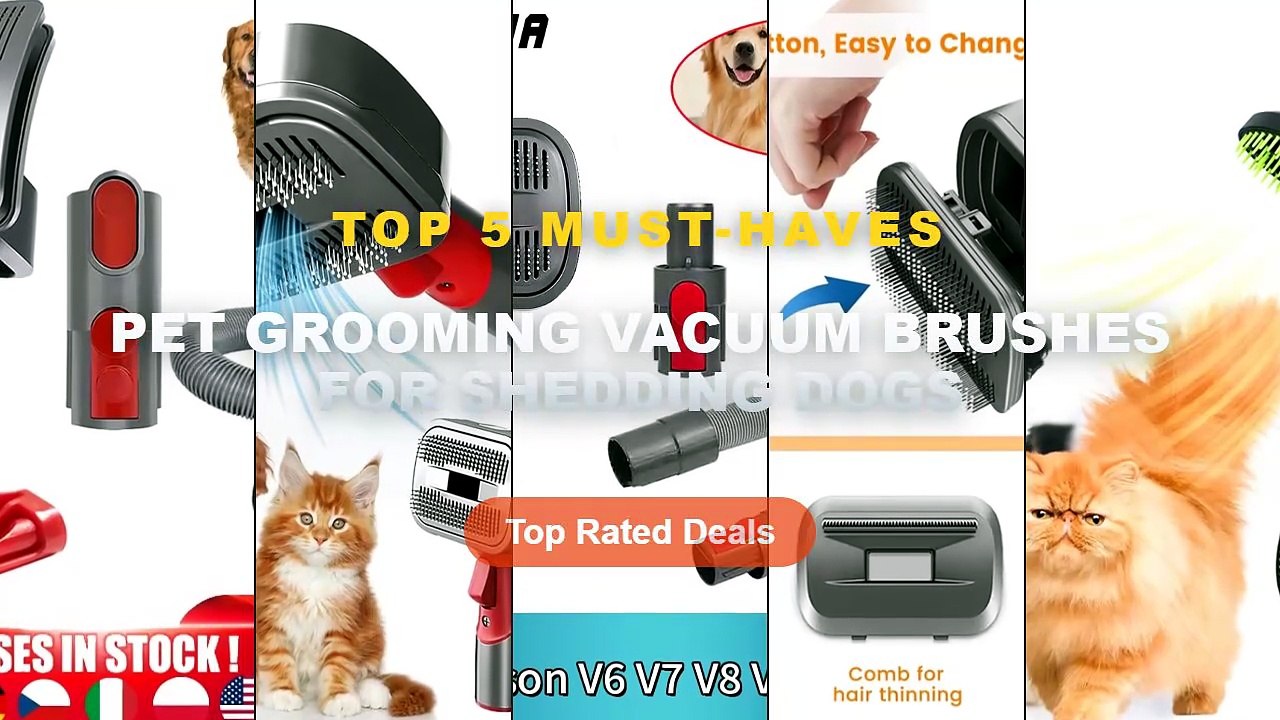 Pet Grooming Vacuum Brushes For Shedding Dogs:...