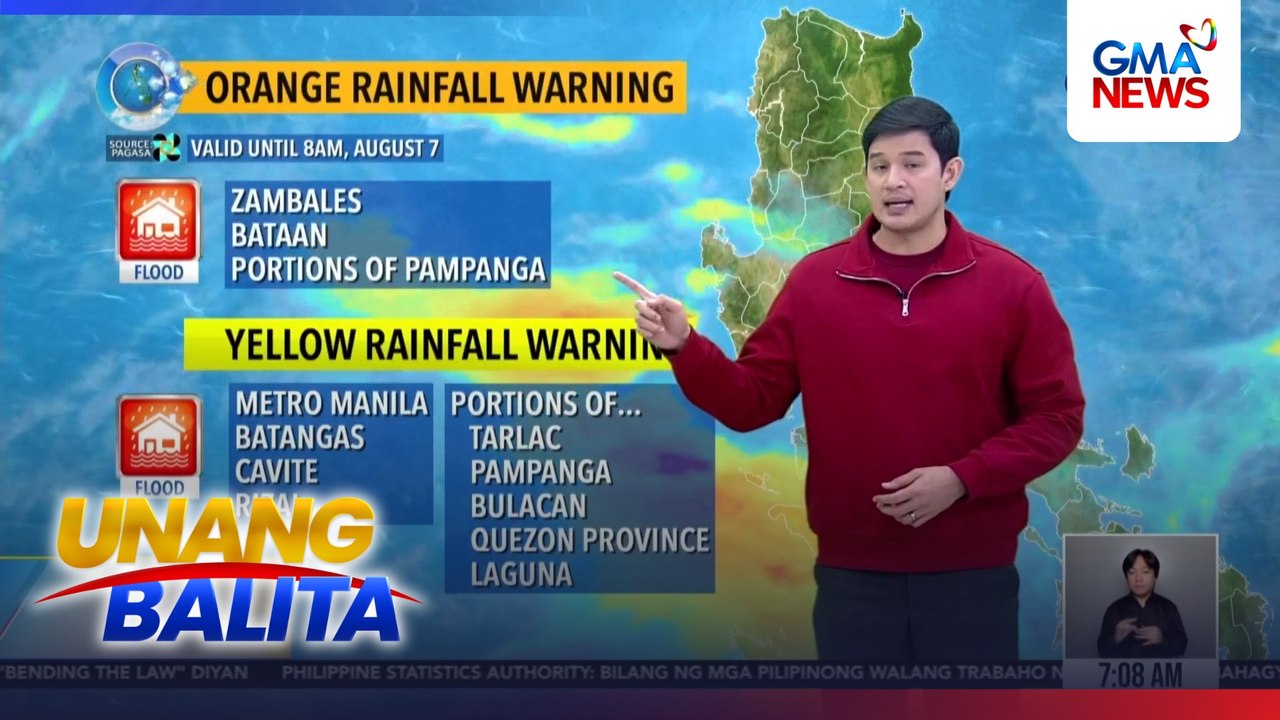 Weather update as of 7:08 AM (August 7, 2026) | Unang Balita